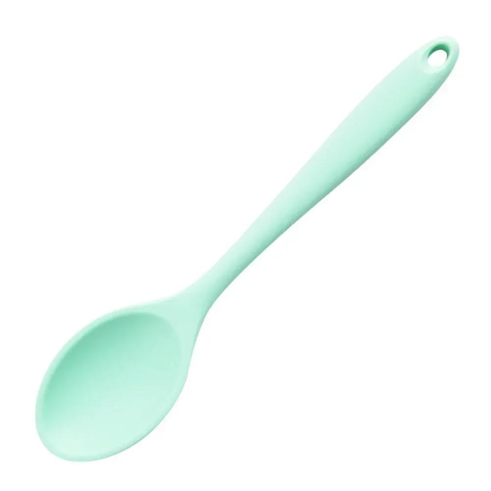 Silicone Spoon Food Grade Long-handled Kitchen Soup Spoon Mixing Spoons High Temperature Resistant for Cooking