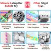 1Pc 3D Caterpillar Fidget Toy with 10 Seconds Light-Up, Silicone Suction Slug Fidget Sensory Toys, Anti-Anxiety Finger Strength Trainer