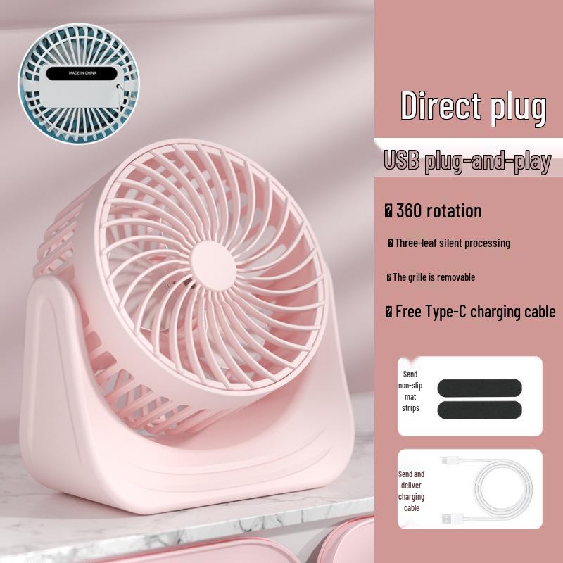 Rechargeable Silent Portable Desktop Fan with Three-Speed Settings Desktop Fan
