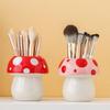 Cute Mushroom Ceramic Pen Container Series Suitable Makeup Brushes Container Office Supplies Desktop Creative Decoration]
