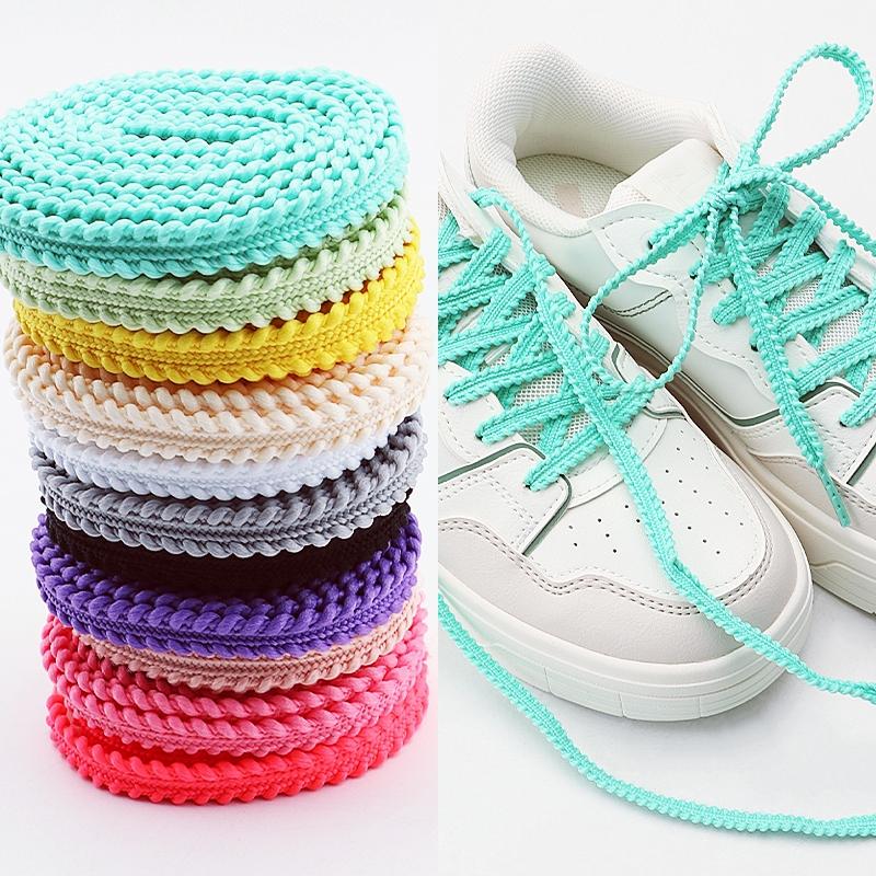 2Pair Flat Rope Shoelaces for Running Sneakers 6MM Elastic Athletic Shoelaces Replacement for Trainers 120/140/160CM Accessories