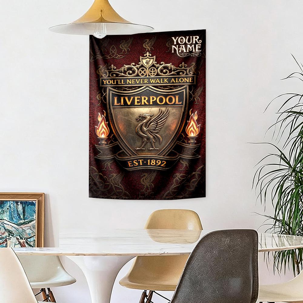 Liverpool Fc Custom Your Name Wall Decor Tapestry Art For Pet Memorial Birthdaywedding Party Backdrop Family Gift