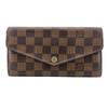 N60144 Damier Leather Portefeiulle Sarah Purse Brown Leather Women Used