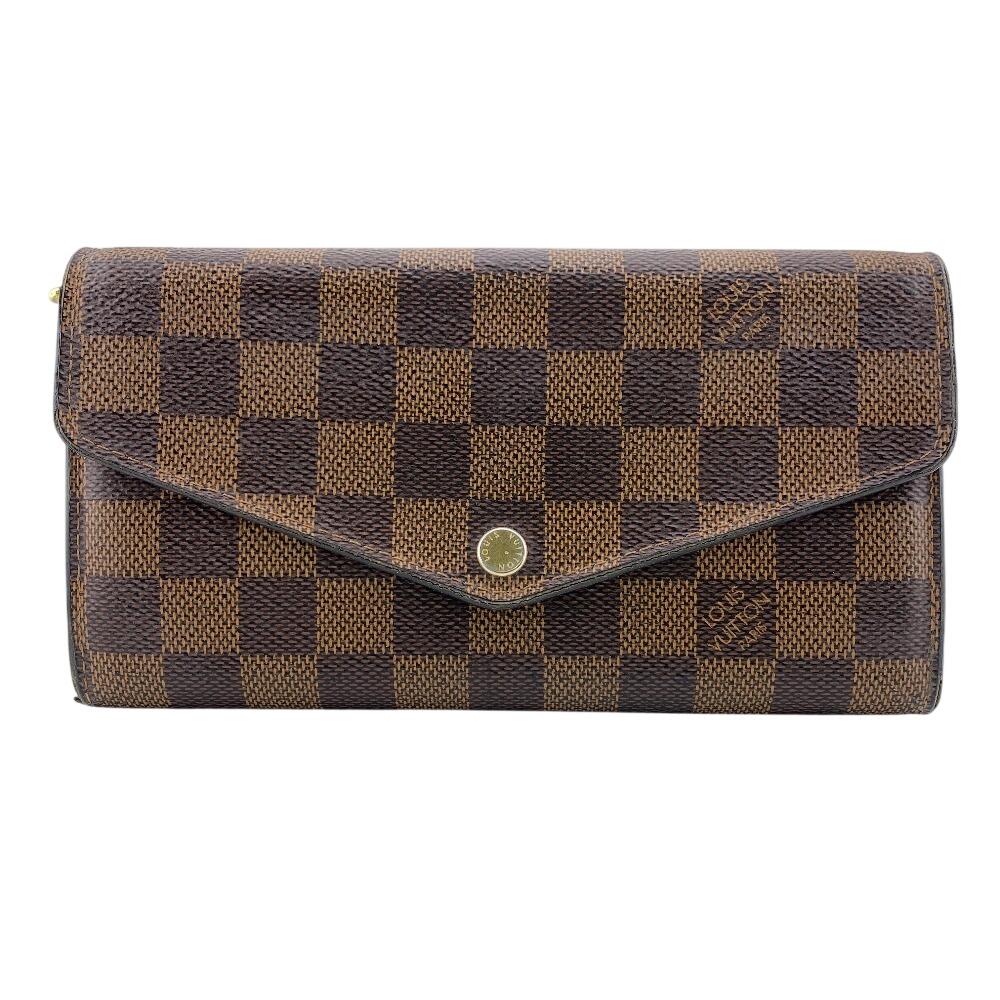 LOUIS VUITTON N60144 Damier leather Portefeiulle Sarah Purse Brown leather Women Used