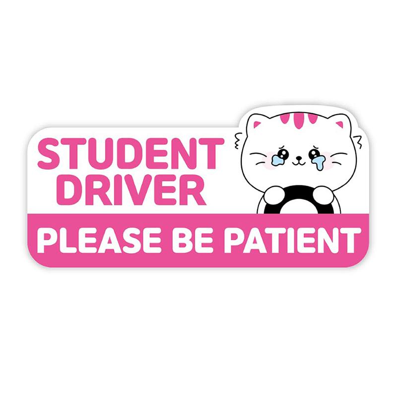 Car Cat Novice Driver Internship Reflective Sticker Magnet Cute New Sign For Reflective Sticker Gift Teen Reusable Bumper Safety
