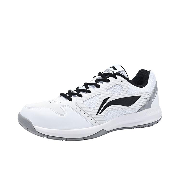 Li-Ning Li Ning Light Feather Slip Resistant Abrasion Resistant Low top Badminton Shoes Unisex White Black AYTT035-4