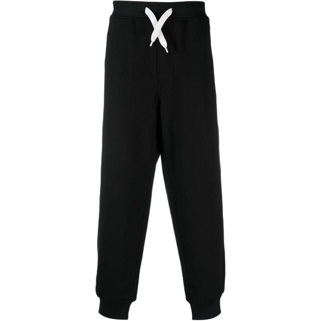 Emporio Armani Solid Color Drawstring Waist Knitted Sports Pants Men bottoms Black 6L1P8A-1JSFZ-0999 M