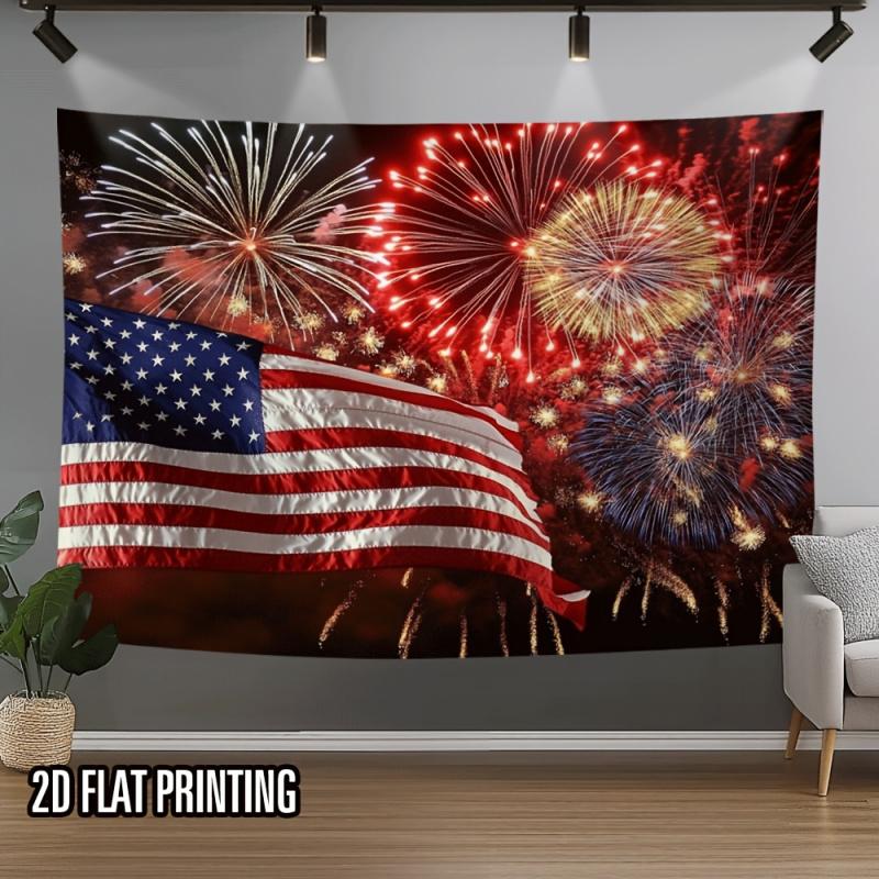 American Patriotic Themed Decorative Tapestry Community Activity Atmosphere Background Lively And Festive Atmosphere