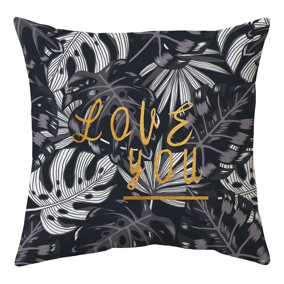 Nordic Black and White Simple Style Geometric Abstract Pillow Case Peach Leather Fleece Home Sofa Pillow Quilt Cushion