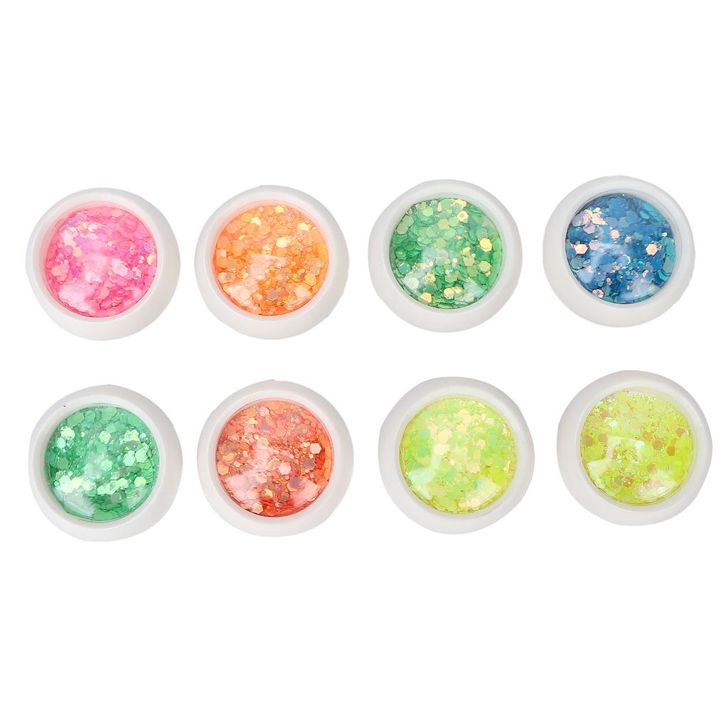 8 Boxes Nail Glitters Sequin Set Mixed Flakes Sparkly Shiny Nail Art Glitter Decorations