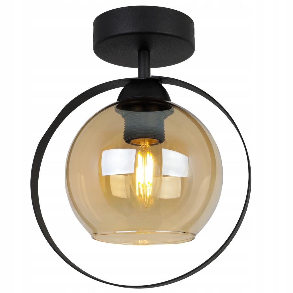 MODERN CEILING LAMP GLASS RING HONEY