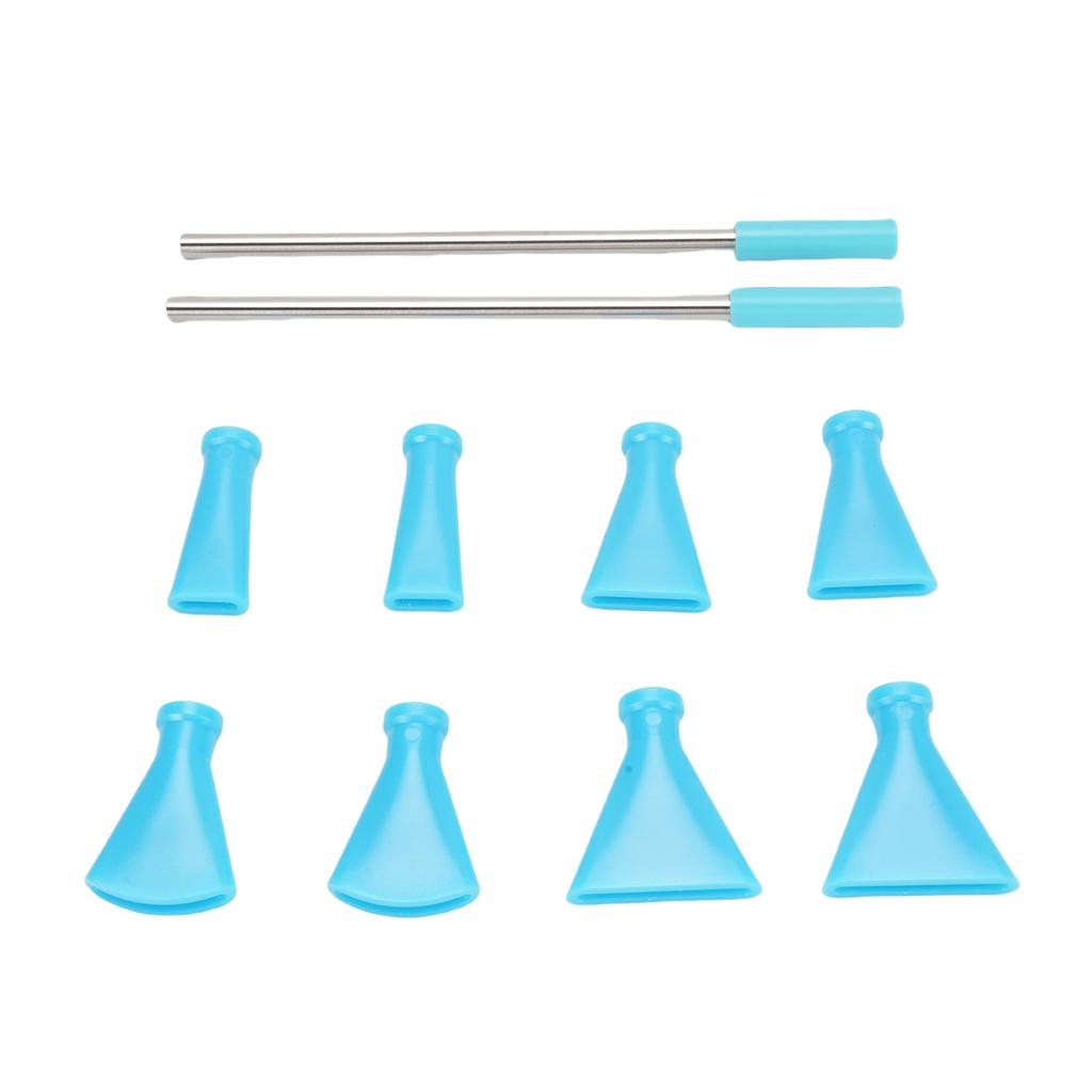 2Pcs Stainless Steel Straw 8Pcs Blow Nozzles Set Multifunctional Acrylic Pouring Paint Supplies