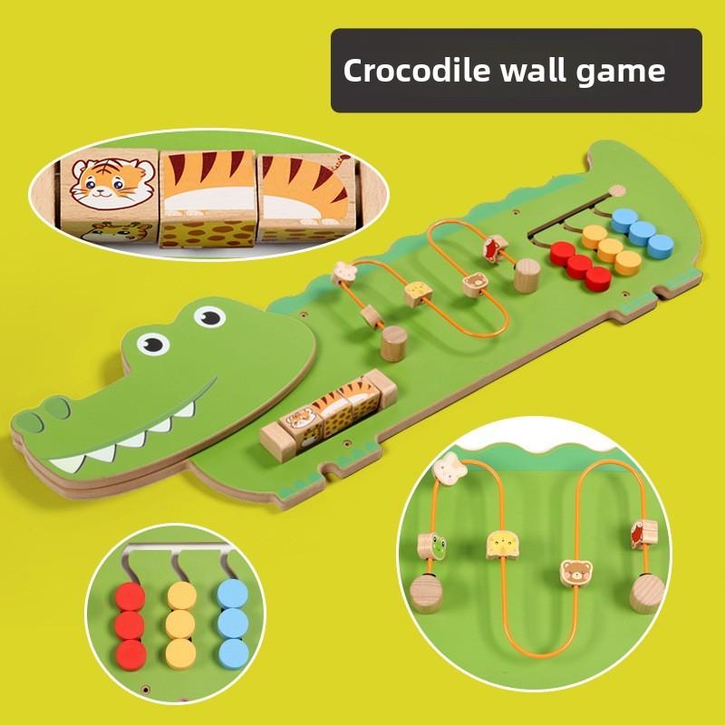 Wooden Educational Wall Toy For Kids With Puzzle Blocks For Preschool Classroom Decor
