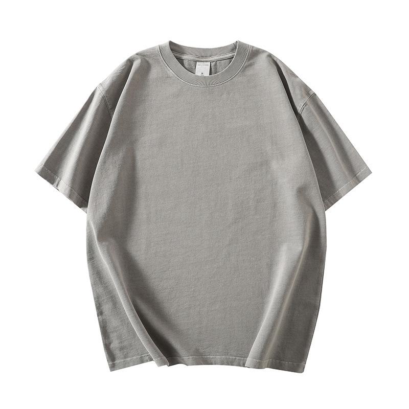 

Тяжелая черная футболка с короткими рукавами в стиле ретро, ​​мужской топ со свободными плечами, футболка, отстиранная от влаги, старые и утолщенные рукава XXL