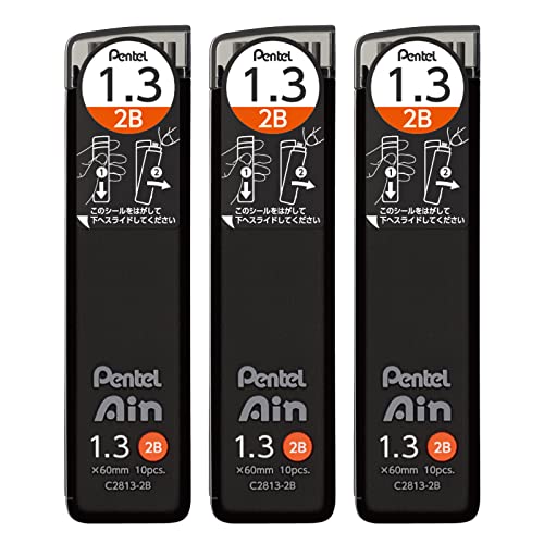 Mechanical Pencil Lead Pentel Ain 1.3mm 2B 3-Pack AMZ-XC28132B3P
