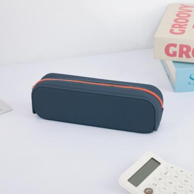 Silicone Pencil Case, Large Capacity Rectangle Pen Holder, Washable Cute Stationery Organizer for Office School