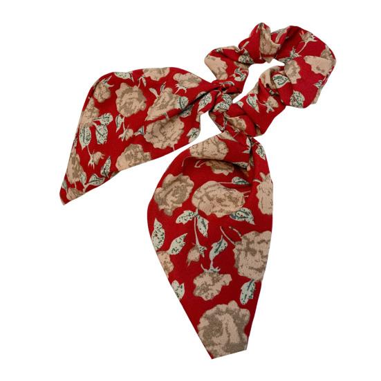Hair Tie Floral Print Long Ribbon Chiffon Fabric Hair Rope Easy to Wear Bun Half-Tied Hairstyles Ponytail Holder Hair Accessory