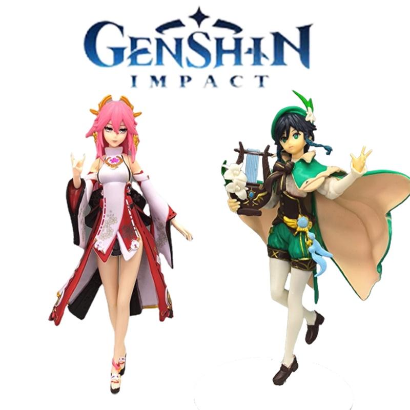 Original Genshin Impact Figures Wendy And Bailie 19cm And 18cm 153g And 190g