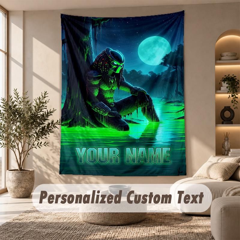 Tapestry Custom Name Text, Wall Hanging Tapestry Home Room DecorPredator