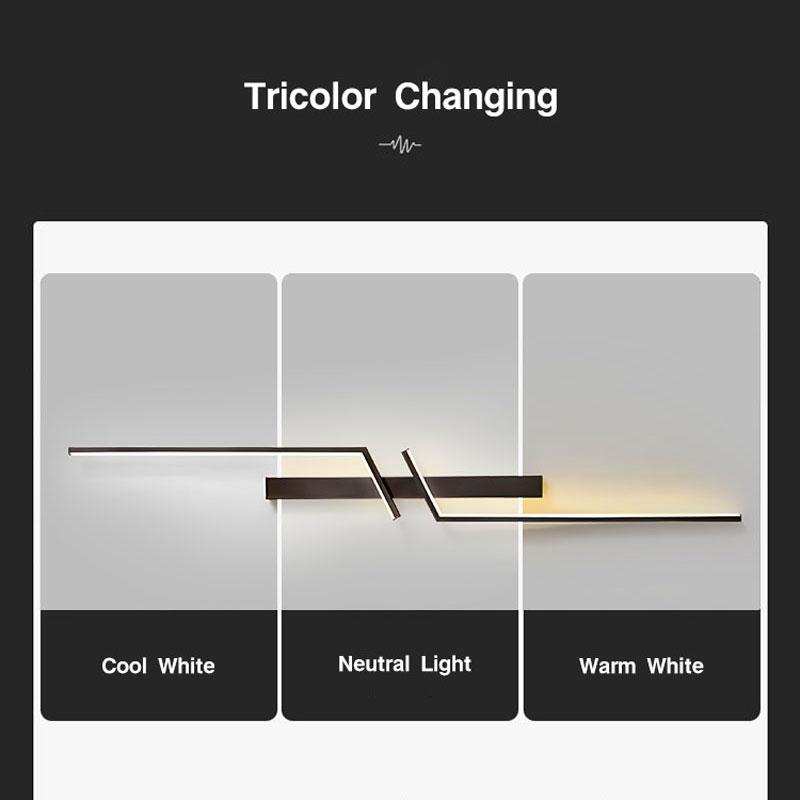 Minimalist Indoor LED Wall Lamp for Bedroom Living Room Wall Sconce for Home Decor Gold Black Interior Long strip LED Wall Light