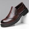 Men's Genuine Cow Leather Shoes Business Casual Shoes With Triple-Stitched Soles For Middle-Aged And Elderly Men