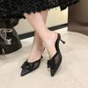 Pointed Hollow Breathable Women's High-heeled Slippers 2025 New Summer Temperament Mesh Yarn Bag Head Slippers Stiletto Sandals