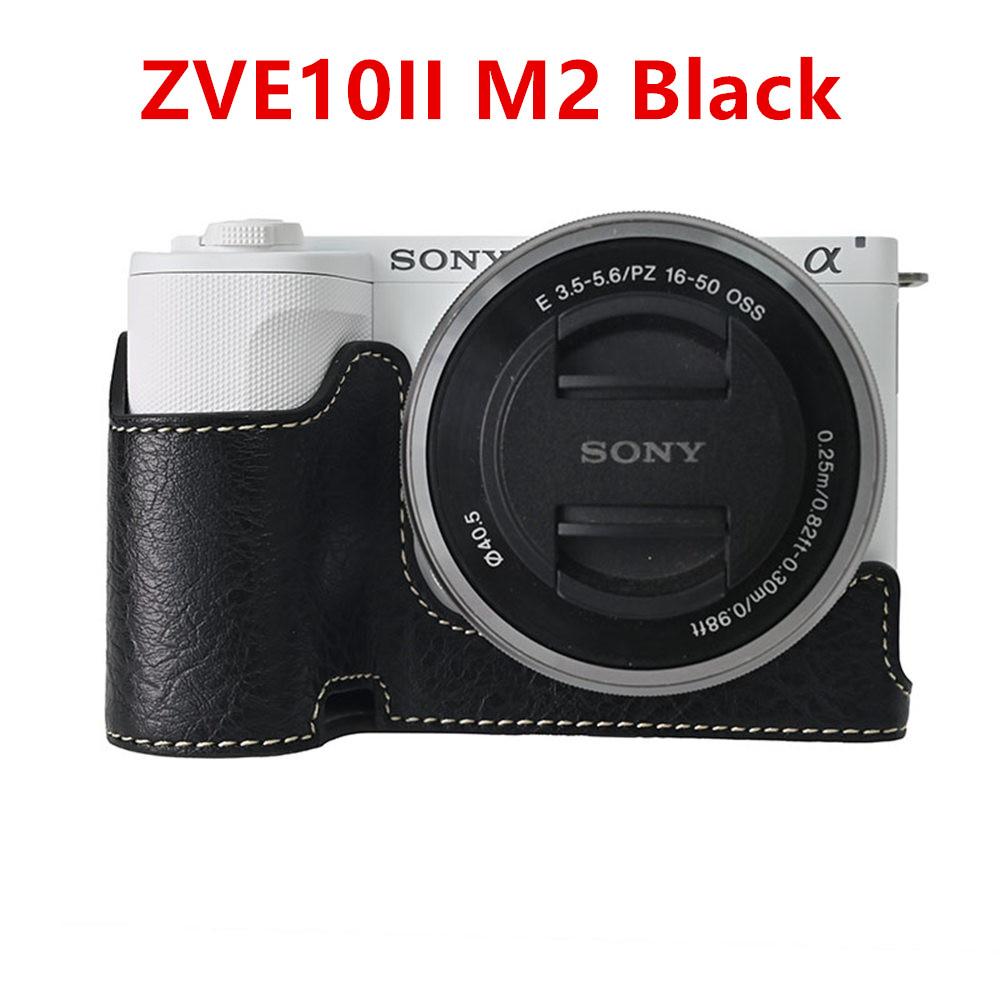 Camera Half Case for Sony A6700 A6400 A6300 A6100 A6000 ZVE10 ZVE10II ZVE10M2 A7R5 A7CII A7C2 Bottom Opening Cover PU Leather