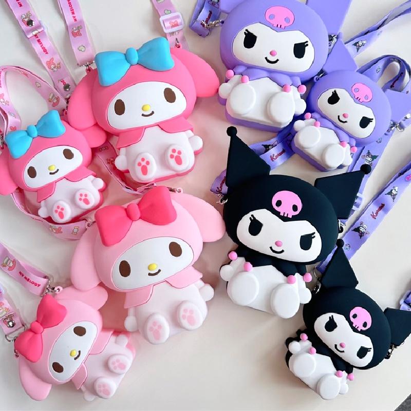 Q Uncle Autentica Borsa a Tracolla in Silicone 3D Jelly Kuromi Sanrio Piccola Dimensioni Carina e Adorabile Viola