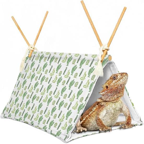 Namiotowe łóżko dla smoka brodatego, Wzór kaktusa, Klatka/kryjówki i jaskinie dla gadów, smoka brodatego/Schronienie w siedlisku… (Kaktus)