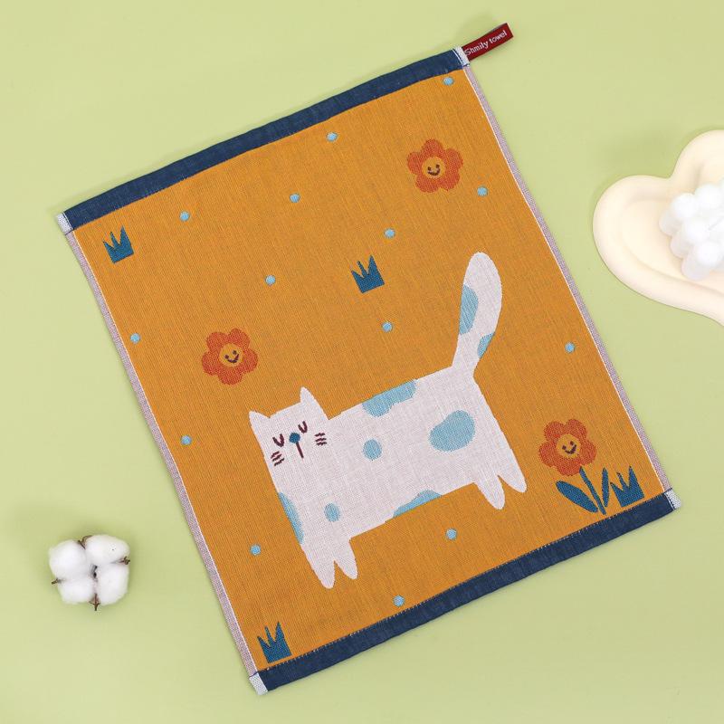 Pure Cotton Gauze Square Baby Cotton Soft Absorbent Small Towel Kindergarten Face Towel Children's Small Square Towel