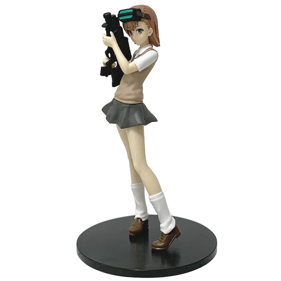 17cm Anime Certain Magical Index Misaka Mikoto Railgun Girl Figure Action Figures Model Cartoon Toy Gift A PVC Poseable Articulated Scale Detailed
