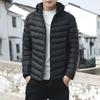 Mens Lightweight Short Cotton Hooded Jacket Winter Warm Casual Outerwear Youth In Gray Black Burgundy Army Green Navy Blue
