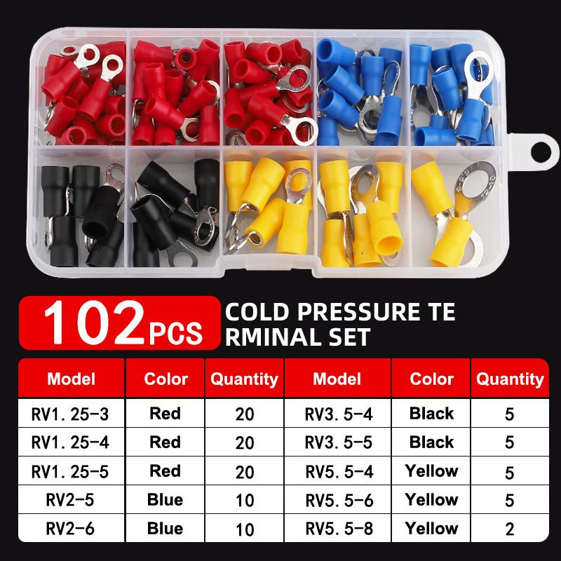 Insulated Terminal Block Set with Crimping Pliers 102/280Pcs Durable Electrical Connectors Kit for Home Car Repair