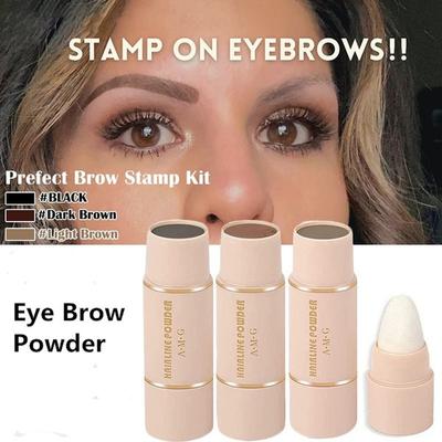 1 Stück Augenbrauen-Stempelpuder, wasserdichtes Konturenpuder, Augenbrauen-Make-up-Haaransatz-Pulver