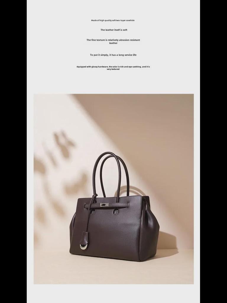 Damen-Aktentasche 2025 aus echtem Leder – Vielseitige Pendlerhandtasche mit großem Fassungsvermögen