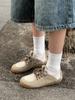 Vintage Suede Mesh Sneakers for Women Breathable Lightweight Casual Lace-Up Shoes with Rubber Sole