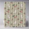 Cute Rabbit With Carrot Shower Curtain, Bathroom Decorative Shower Curtain, Waterproof Shower Curtain With Hooks
