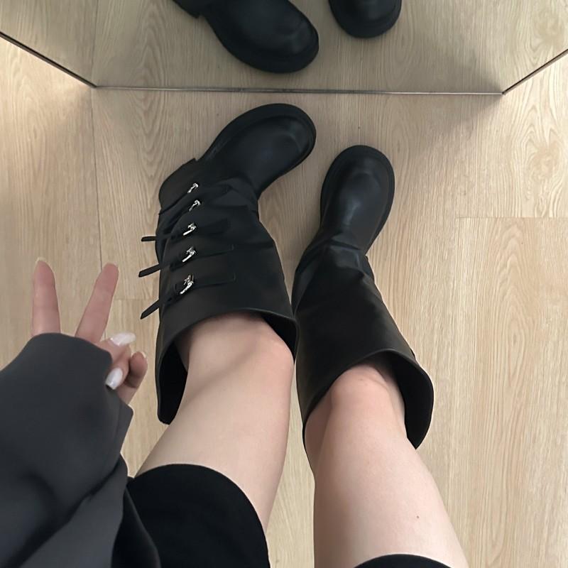 Wasteland Wind But Knee Boots Women's 2025 Autumn and Winter Tall Knight Boots Retro Pile Boots Pants Tube Boots Women's Boots