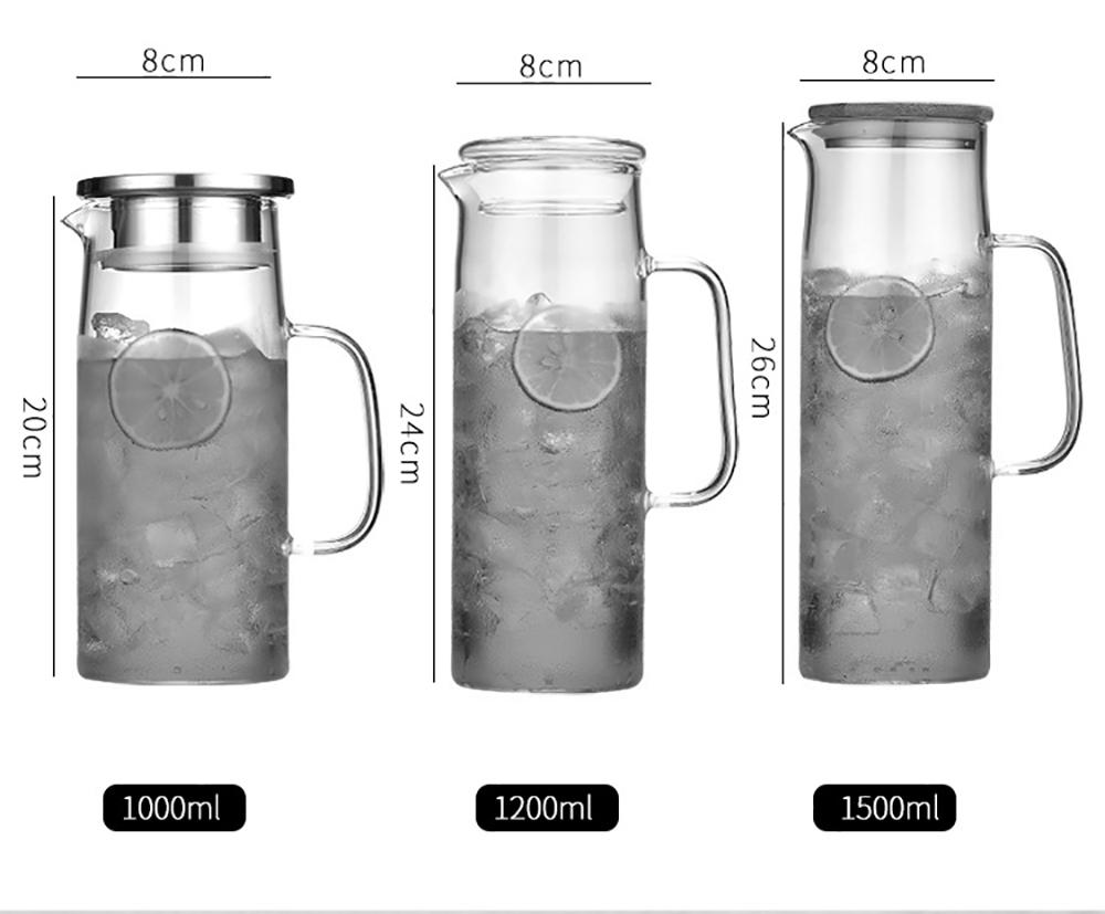 Tepelně odolná skleněná konvice pro domácnost s velkou kapacitou skleněné konvice na džus Nordic kreativní jednoduchá chladná bílá konvice na čaj