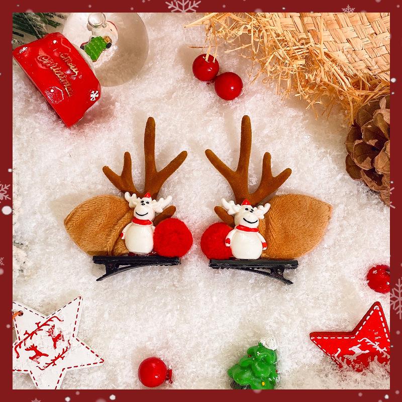 Christmas Reindeer Antler Hair Clip – Cute Cartoon Design for Kids & Women