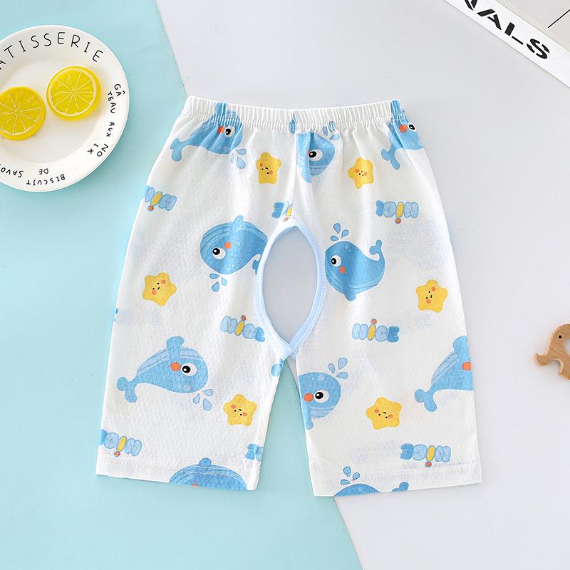 Baby Cotton Cartoon Open-Crotch Pants for Potty Training - Cool & Cute Summer Style for Infants & Toddlers