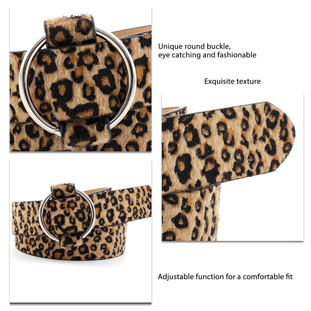 Women Round Buckle Belt Fashionable Casual Adjustable Comfortable Texture Belt for Formal Loose