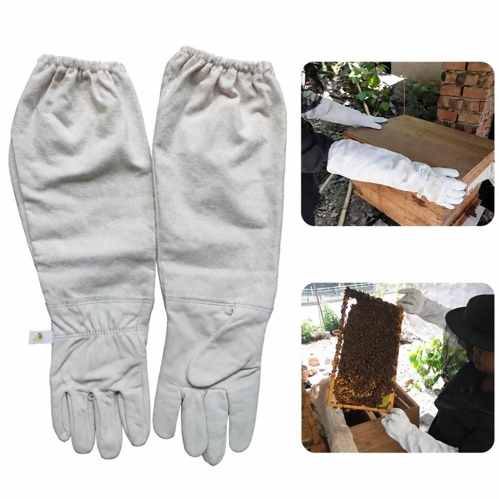 Long Sleeve Protective Sleeves Canvas Bee Gloves New Beekeeper Gloves  for Beekeeping Apiculture