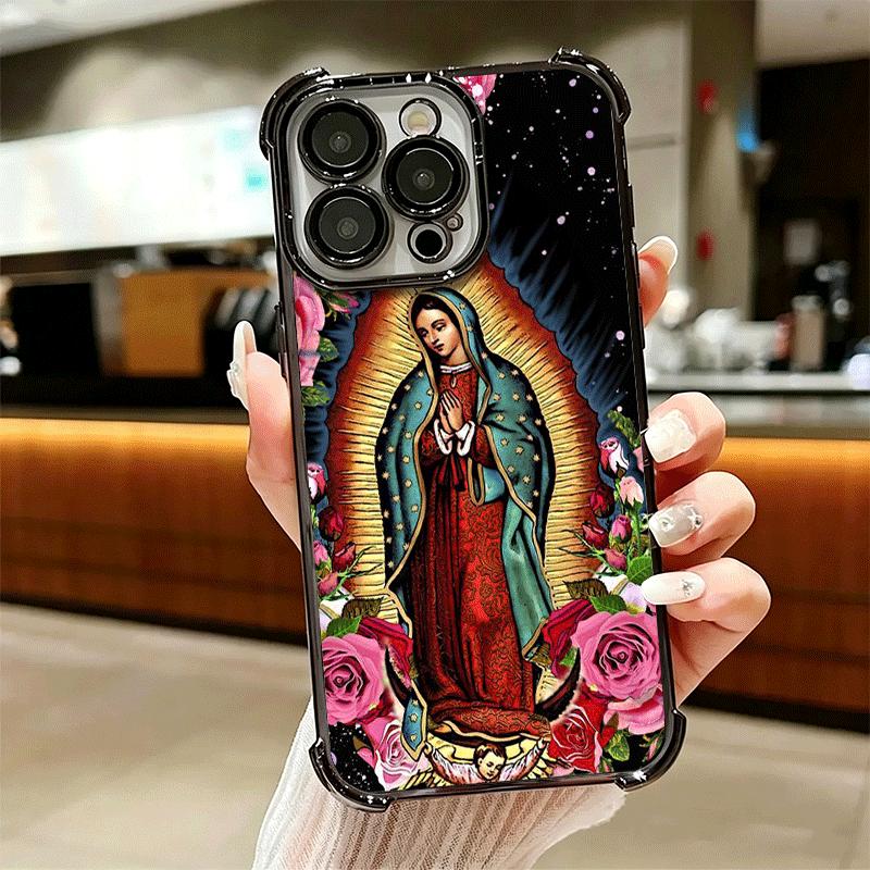 Virgen Mary Virgin De Guadalupe Soft Phone Case For iPhone 15 16 17 Air 14 Pro Max 16E Plus 13 12 Mini Plating Anti-Fall Fundas