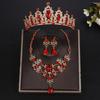 Shiny Bridal Jewelry Sets Baroque Style Crystal Headdress Tiara Earrings Necklace  Pageant