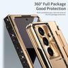 For Samsung Galaxy Z Fold7 5G Case with Kickstand Hinge Protection Rhinestone Glitter PC Phone Cover