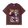 275 GSM Washed T-shirts 100% Cotton Demon Slayer V9 Uzui Print Unisex Heavy Cotton T Shirt
