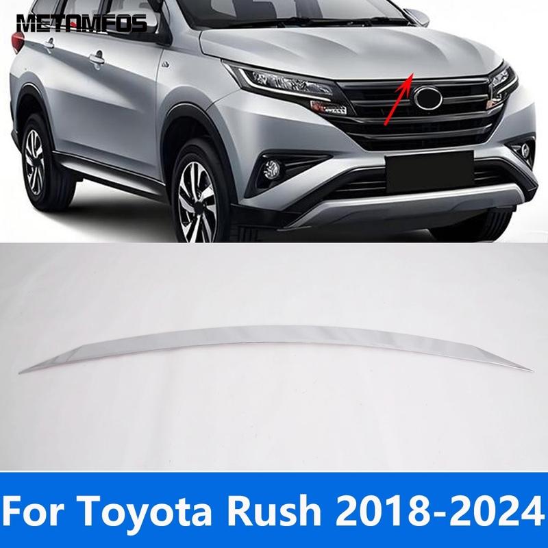 For Toyota Rush 2018-   2024 Chrome Front Engine Grille Grill Upper Hood Lid Trim Exterior Accessories Car Styling