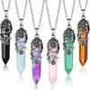 Cross-Border Natural Jade Tree of Life Necklace with Seven-Colored Crushed Stone Crystals