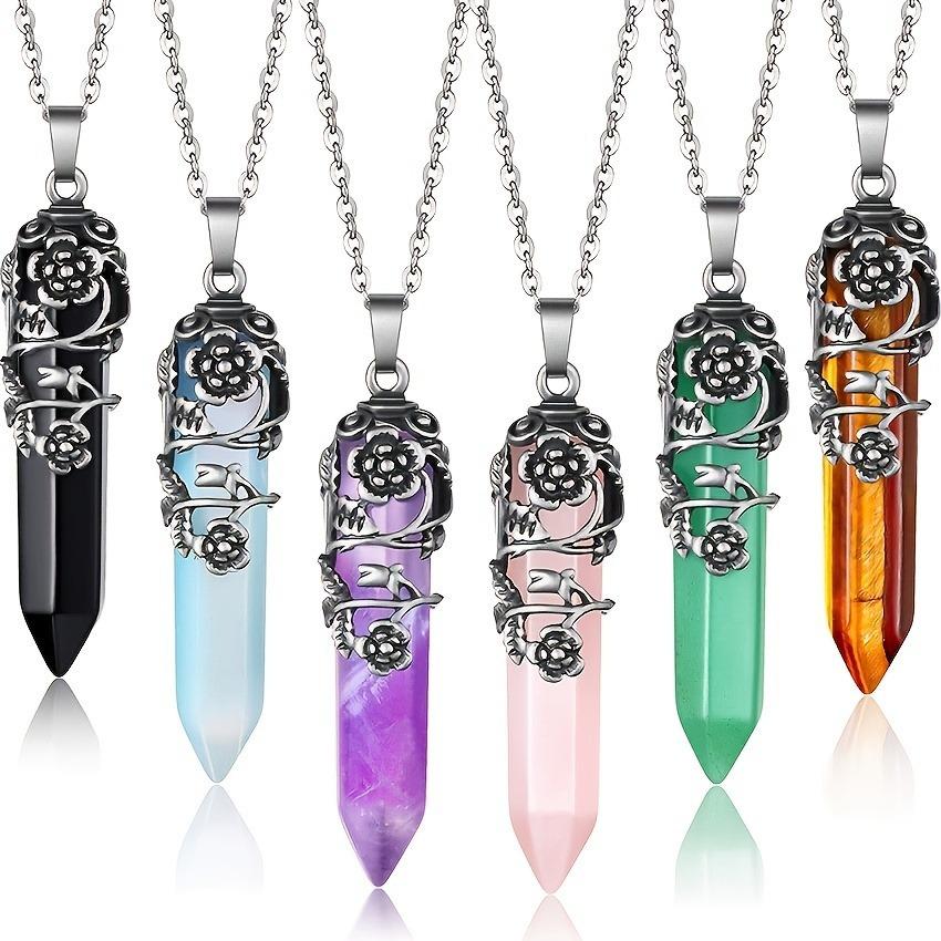 Cross-Border Natural Jade Tree of Life Necklace with Seven-Colored Crushed Stone Crystals